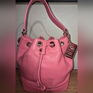 Nwt's Mara Taormina Leather Stash Crossbody Pink Travel Bag